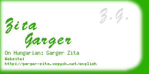 zita garger business card